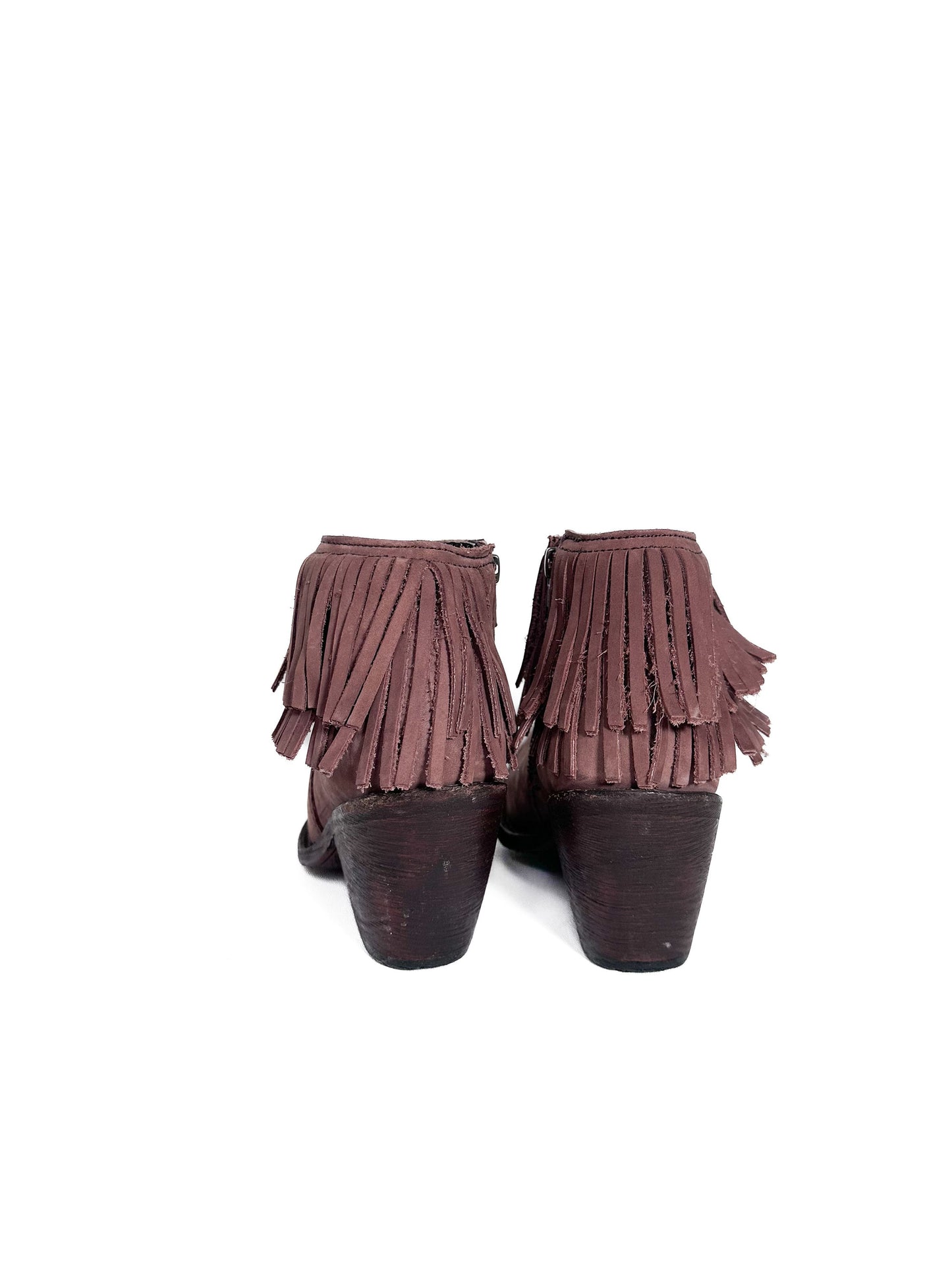 Fringe Boots Size 6 1/2 Ankle Booties Short Cowgirl Southwestern Boots Size 6 1/2