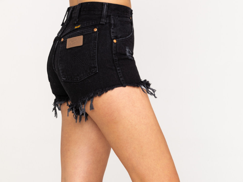 Vintage BLACK Wrangler Shorts High Waist Cutoffs ALL SIZES
