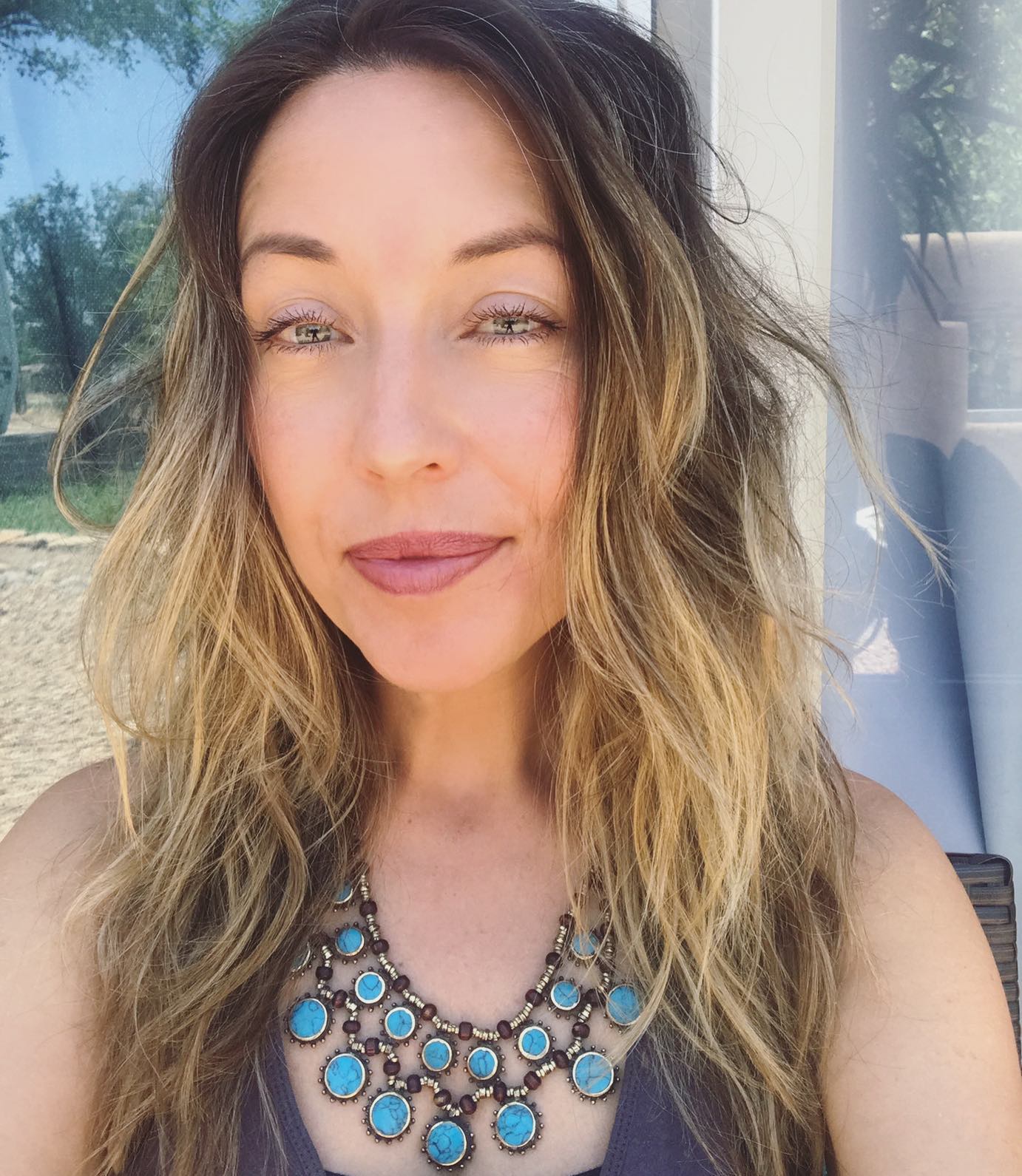 Vintage Necklace Turkish Turquoise Medallion Golden Brass BOHO Statement Vintage Necklace