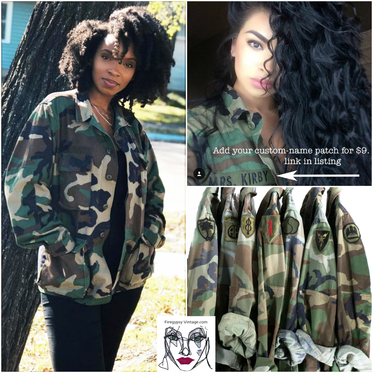 Vintage Camo Jacket 90s Military Army Issued Slouchy Grunge Button Down All Sizes