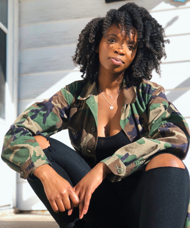 Vintage Camo Jacket 90s Military Authentic Army Issued Slouchy Grunge Button Down All Sizes