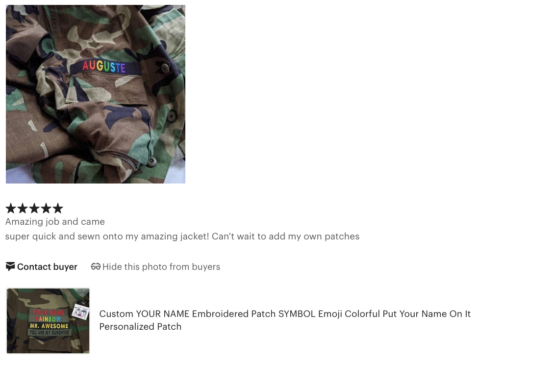 Custom "YOUR NAME" embroidered PATCH only PUT YOUR NAME ON IT