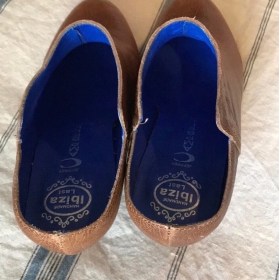 JEFFREY CAMPBELL Ankle Boots Size 9 Ibiza Last Vinton Brown Leather Stack Heel Mules Short Booties Sz. 9