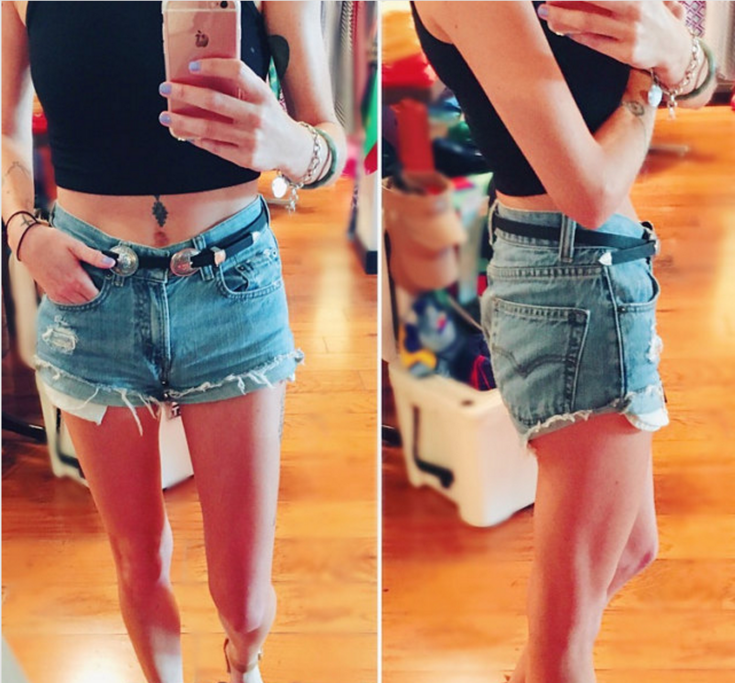 LEVI Denim Cutoff Shorts Vintage Custom-fit Jean Shorts All Sizes