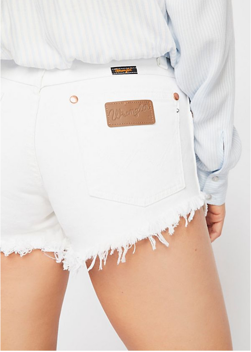 Vintage WRANGLER Shorts High-waist WHITE Denim Cutoffs