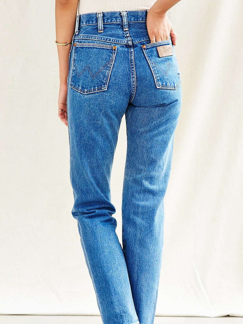 Vintage Wrangler Jeans Blue Denim High Waisted Men Women Wrangler