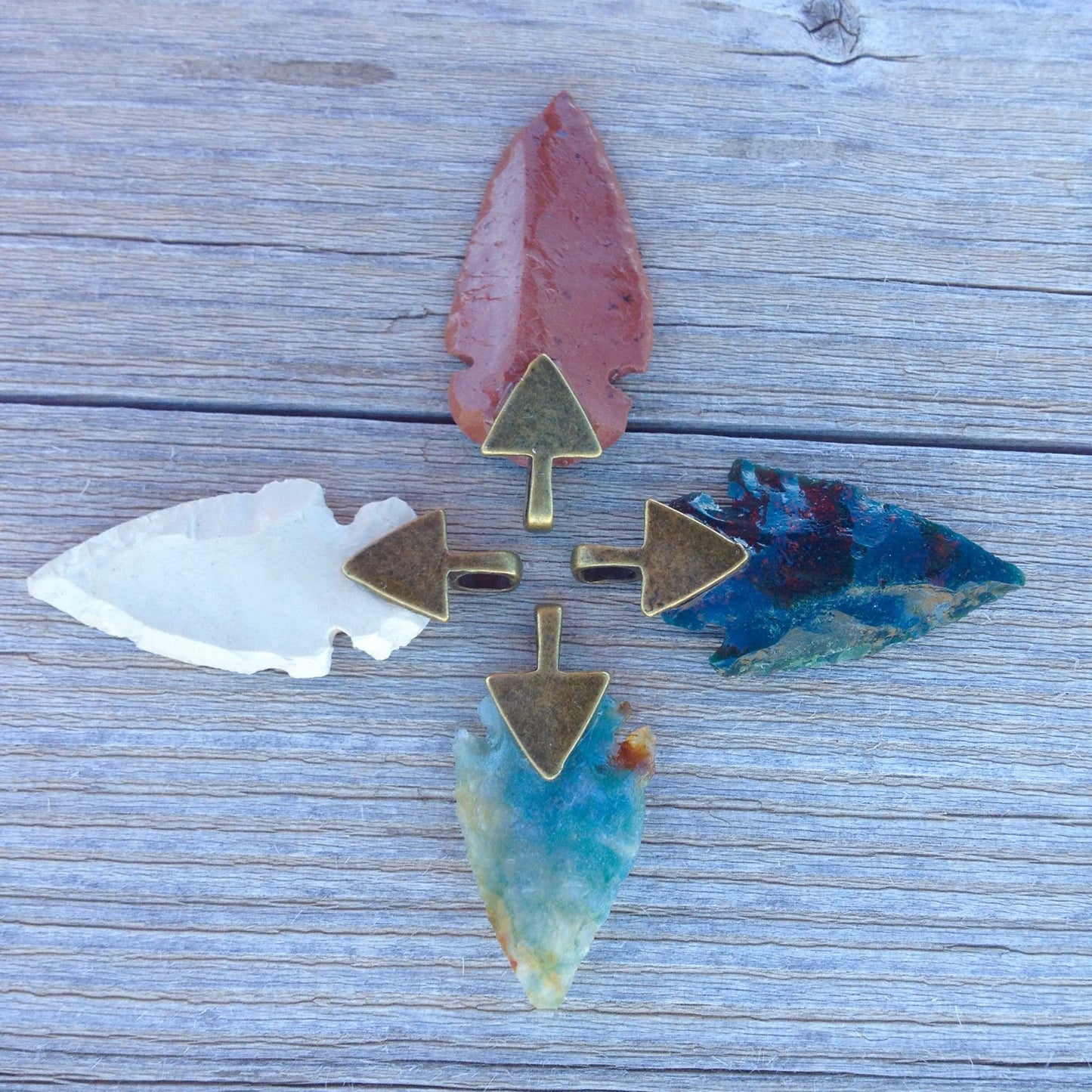 Arrowhead necklace  Clear Your Mind glass flint stone tribal necklace made to order customizable