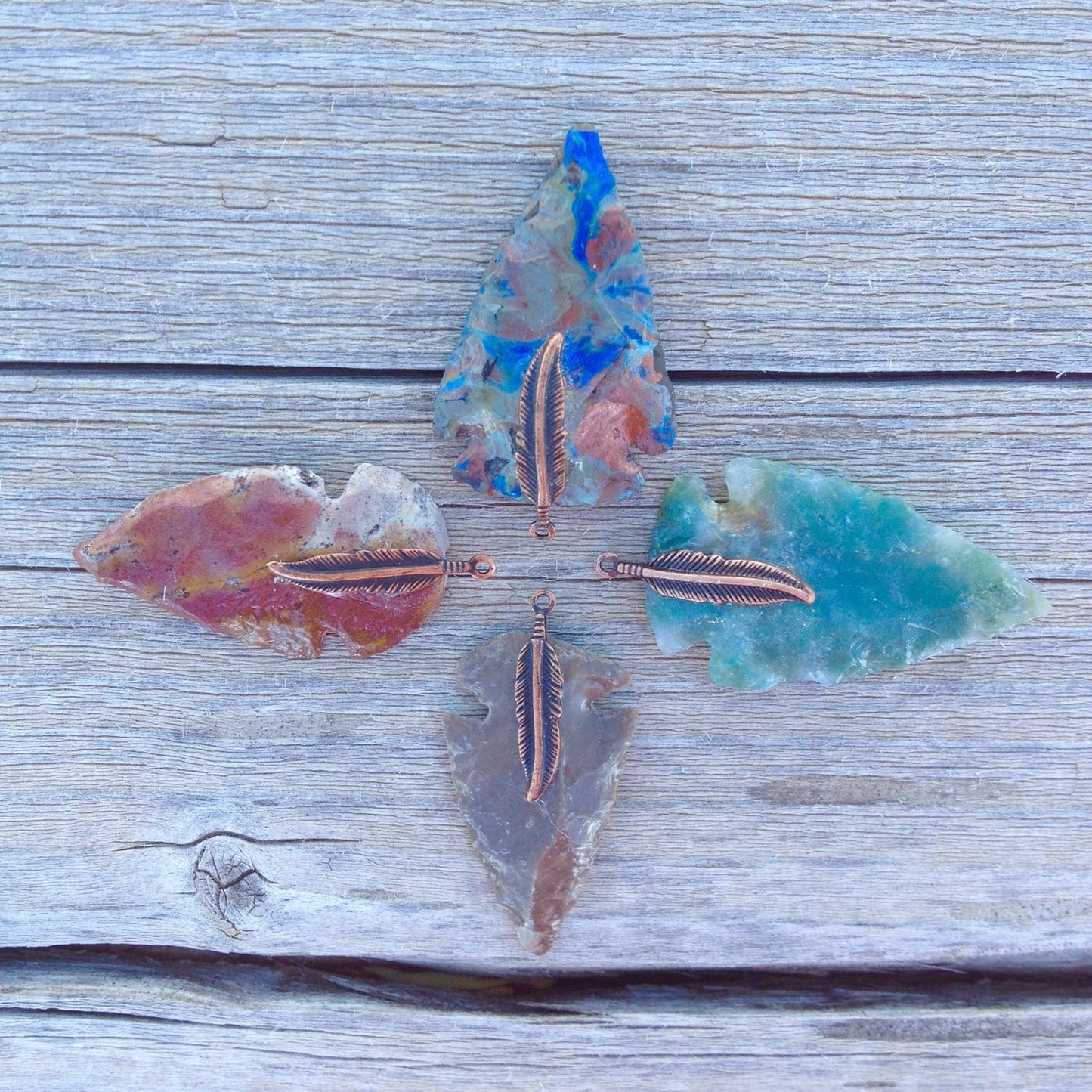 Arrowhead necklace  Clear Your Mind glass flint stone tribal necklace made to order customizable