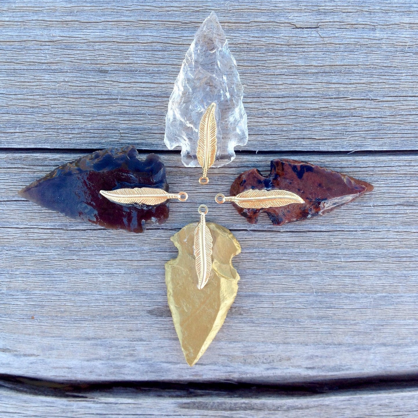 Arrowhead necklace  Clear Your Mind glass flint stone tribal necklace made to order customizable