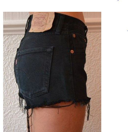 Vintage Black LEVI Shorts Denim Cutoff CUSTOM-FIT Jean Shorts