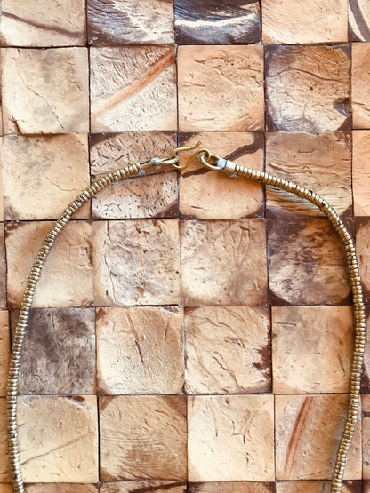 Vintage Necklace Turkish Turquoise Medallion Golden Brass BOHO Statement Vintage Necklace