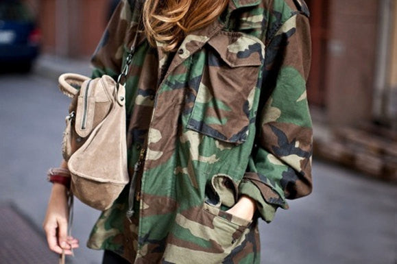Vintage Camouflage Jacket THICK Double Lined Winter Coat All Sizes