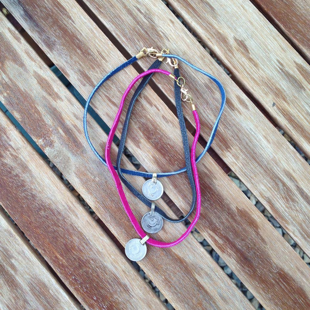 Crescent Moon Choker Necklace | Gypsy Coin Tribal Necklace made to order Customizable