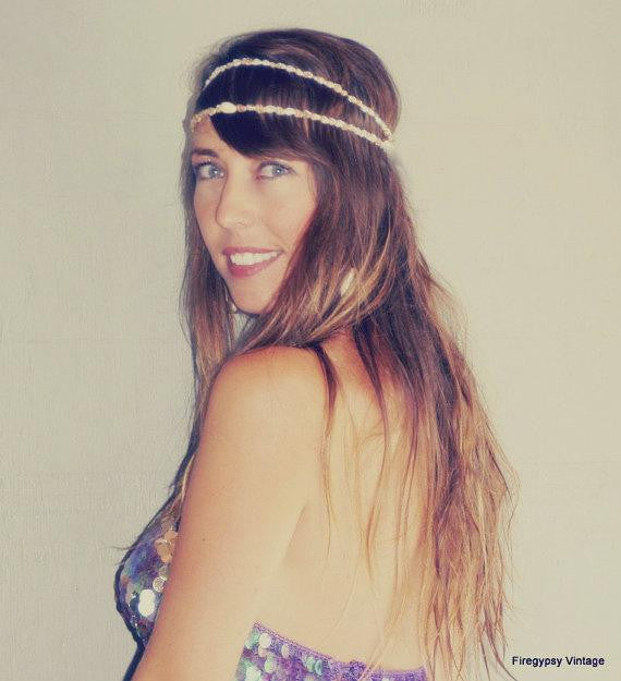 Mermaid Crown Seashell Head Piece Flapper Wedding Hawaiian Ocean Head Piece
