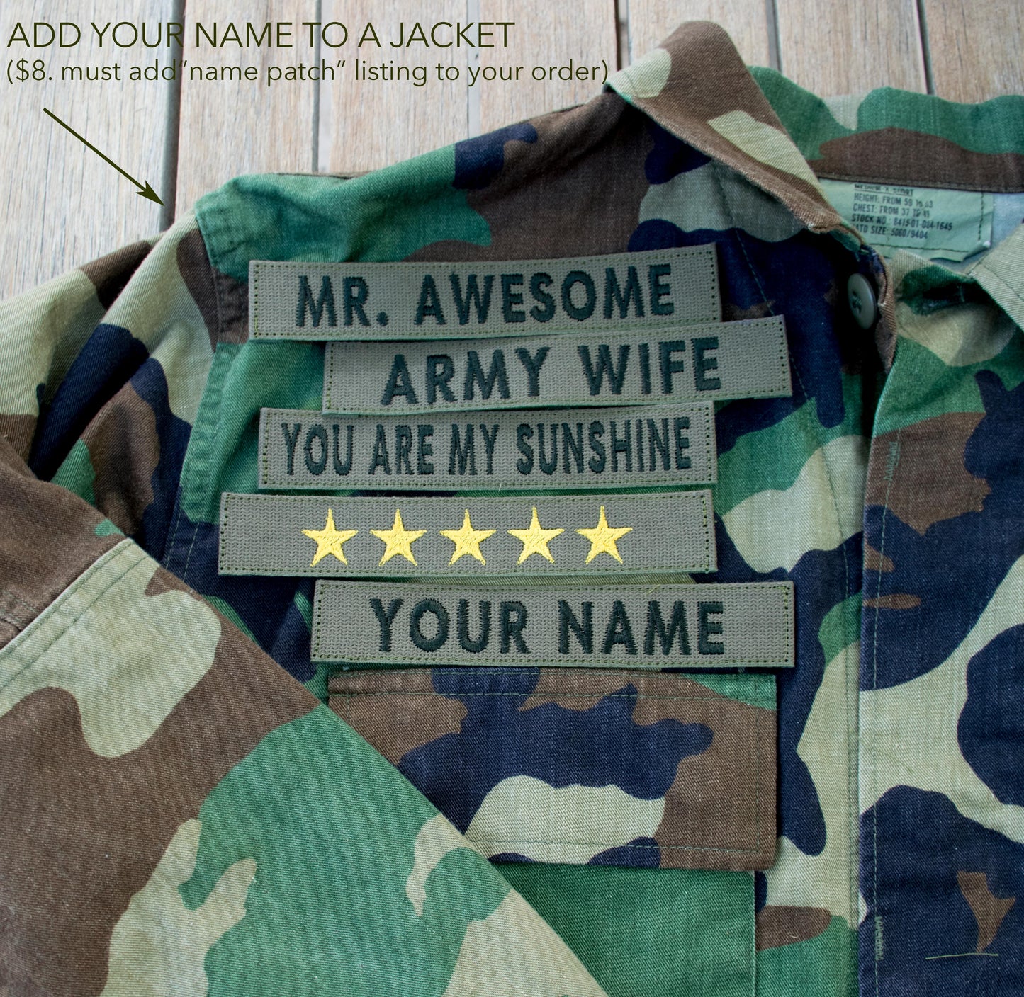 Custom "YOUR NAME" embroidered PATCH only PUT YOUR NAME ON IT