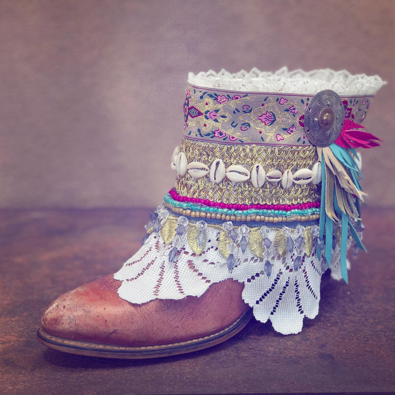 Decorated Cowboy Boots Vintage Boots Boho Festival Boots Custom Made To Order ALL SIZES