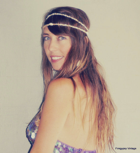 Seashell Headband Summer Festival Flapper Wedding Hawaiian Ocean Head Piece Mermaid Crown