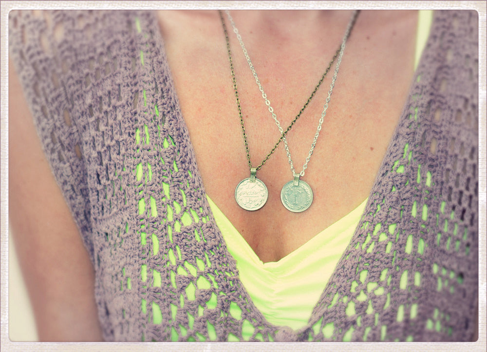 Gypsy Coin Necklace Indian Money Coin Necklace Copper Gold Silver Brass