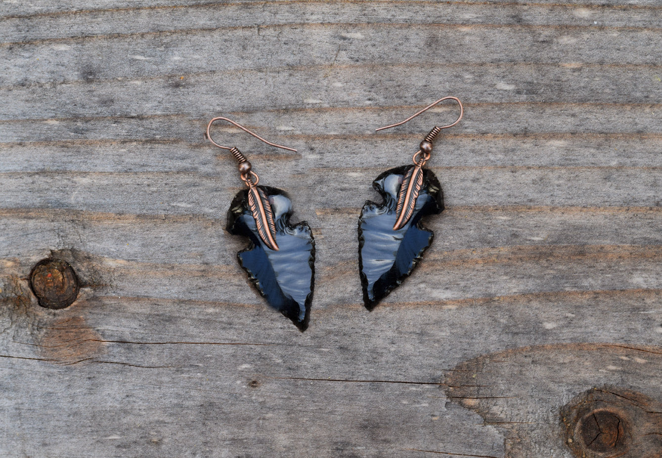 Arrowhead Flint Stone Earrings Tribal Boho Southwestern Native  Custom made Dangle Drop Earrings  Made to Order In Your Color Choice