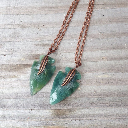 Arrowhead Necklace  Flint Stone Tribal Necklace Customizable