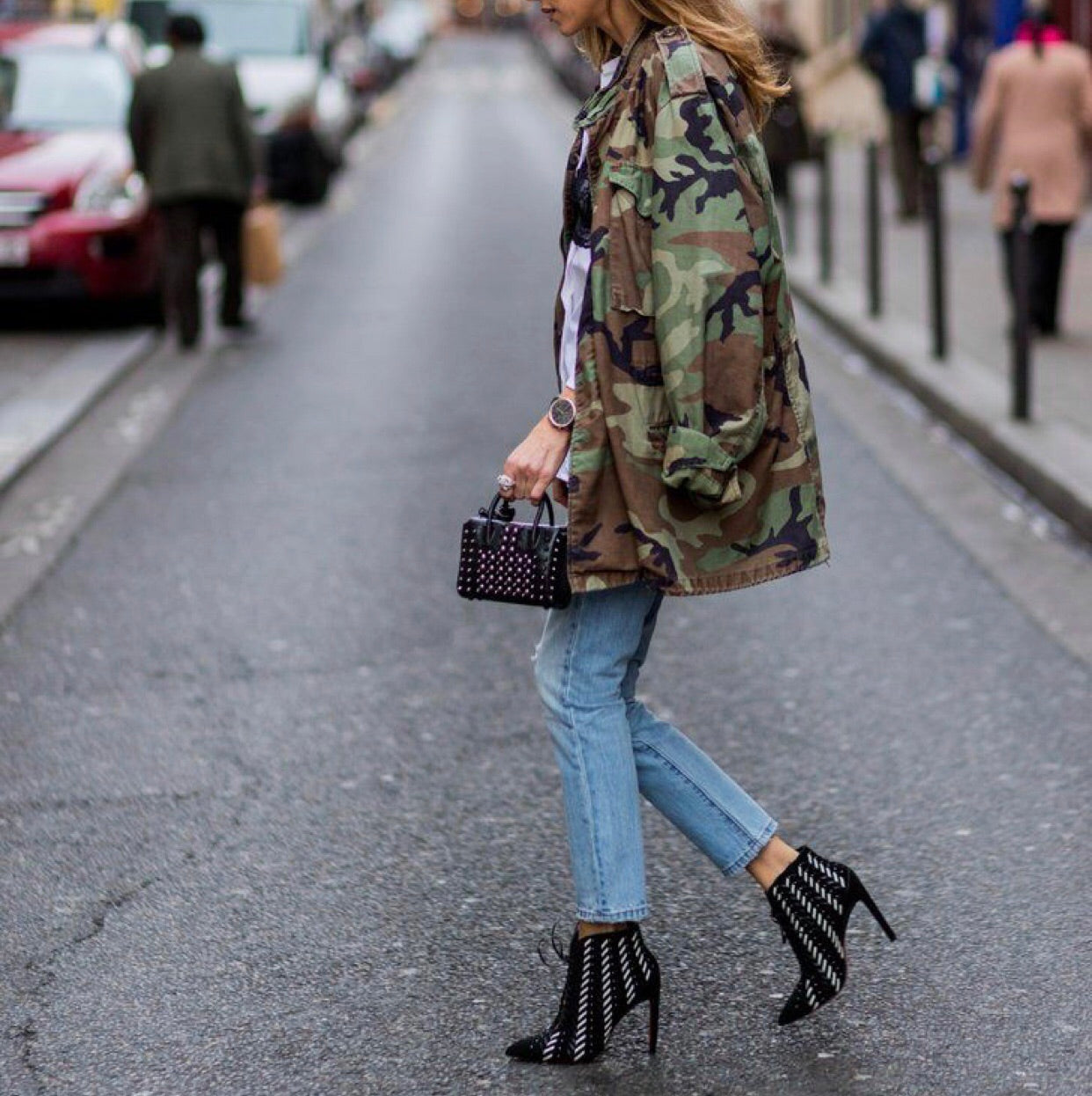 Vintage Camouflage Jacket THICK Double Lined Winter Coat All Sizes