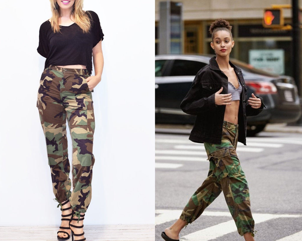 New Fashion Women Camouflage Print Patchwork Skinny Casual Pants Bottom |  eBay