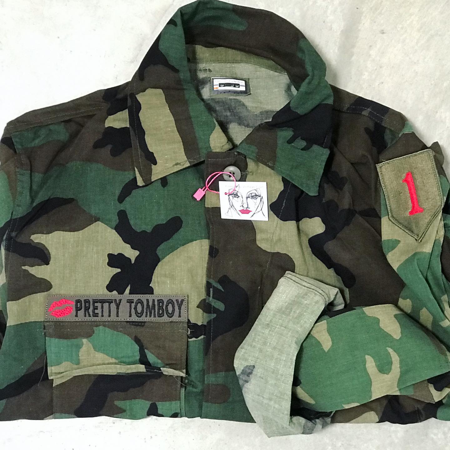 Vintage Camo Jacket 90s Military Authentic Army Issued Slouchy Grunge Button Down All Sizes