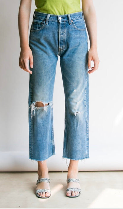 Vintage LEVI'S Boyfriend Jeans In Your Size Denim Levi Mid-High-Waist Vintage Distressed Jeans
