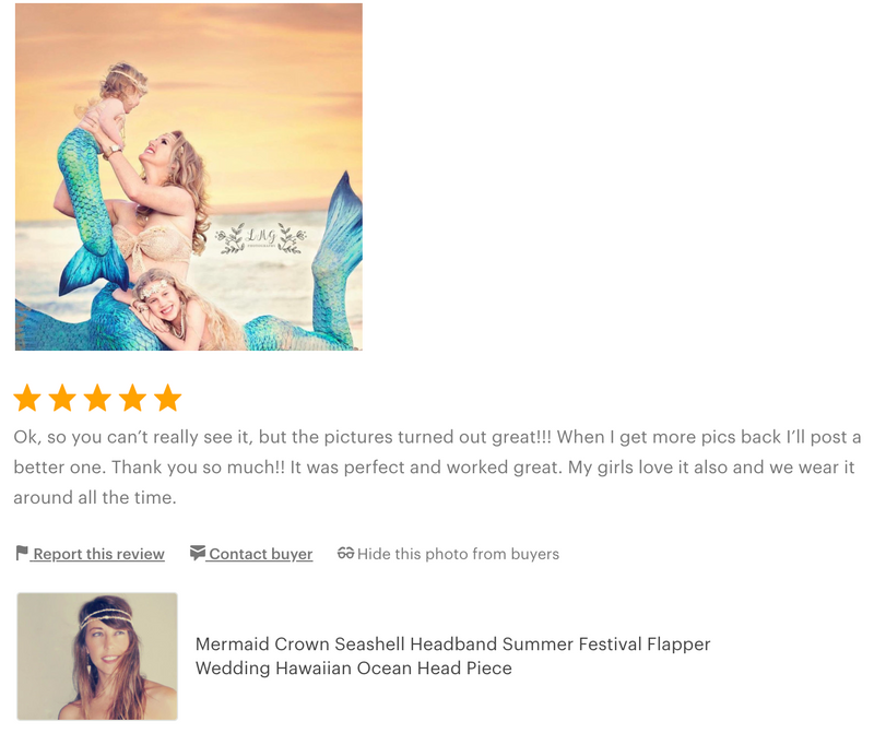 Mermaid Crown Seashell Headband Summer Festival Flapper Wedding Hawaiian Ocean Head Piece / Made to order