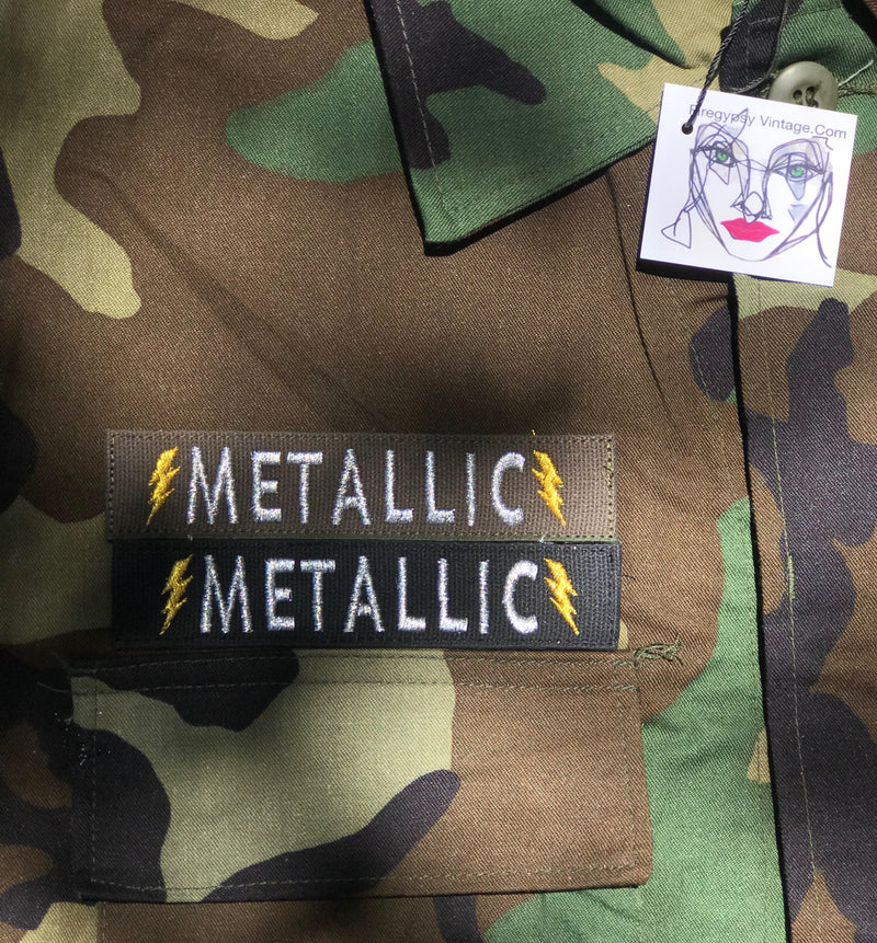 Vintage Camo Jacket 90s Military Authentic Army Issued Slouchy Grunge Button Down All Sizes XXS(mens)/XS(womens) / Add Name PATCH(with 2 Arm Patch)
